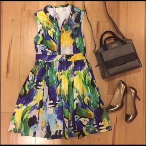 Kate Spade Watercolor Fit and Flare Dress 12